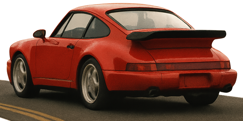Porsche 964 Turbo on road
